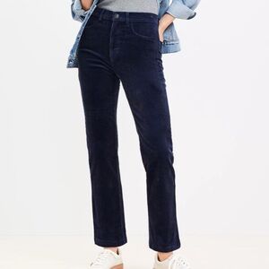 LOFT Navy Corduroy Straight Pants